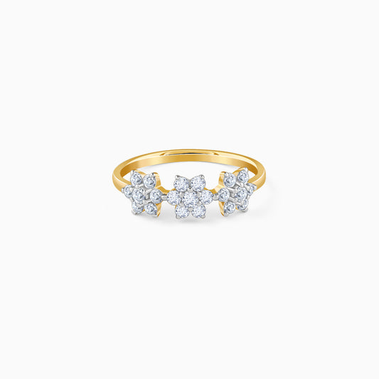 Gold Trifleur Lab Grown Diamond Ring