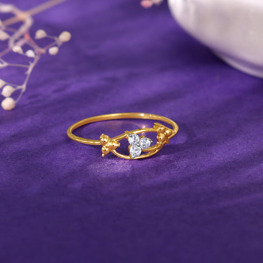 Gold Sparkling Serenity Diamond Ring