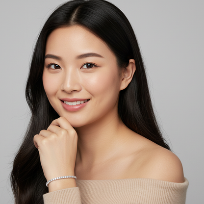 Silver Zircon Tennis Bracelet