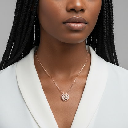 Rose Gold Clover Heart Convertible Necklace