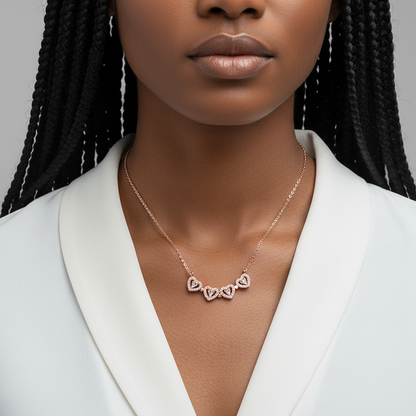 Rose Gold Clover Heart Convertible Necklace