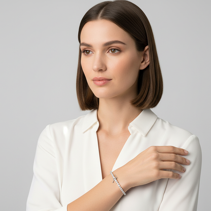 Silver Zircon Tennis Bracelet