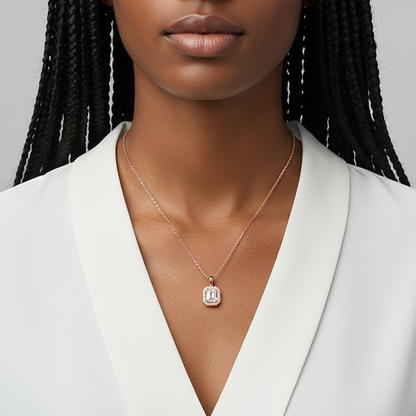 Rose Gold Mystique Romance Pendant With Link Chain