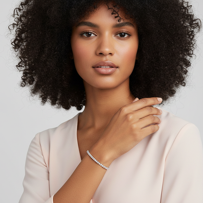 Silver Zircon Tennis Bracelet