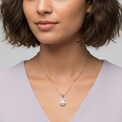 Rose Gold Mystique Romance Pendant With Link Chain