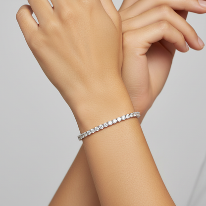 Silver Zircon Tennis Bracelet