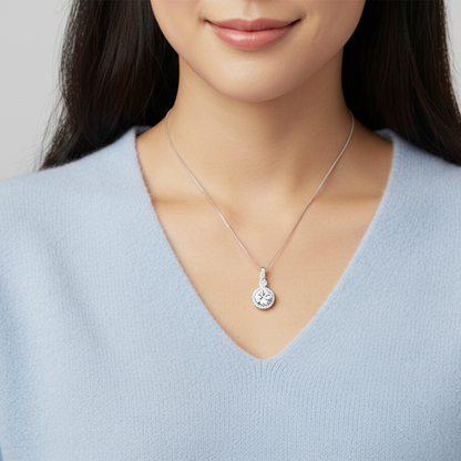 Silver Drizzle Drop Pendant with Box Chain