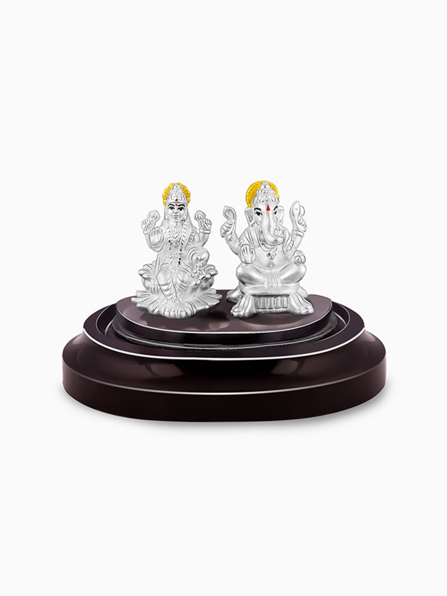 Silver Ganesh Lakshmi Idol