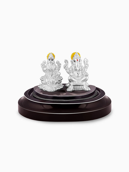 Silver Ganesh Lakshmi Idol