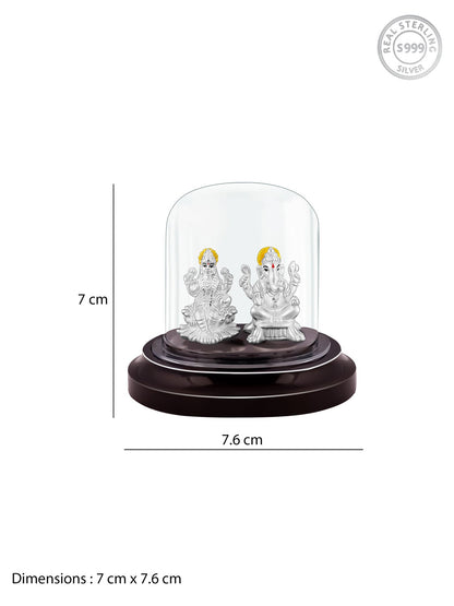 Silver Ganesh Lakshmi Idol