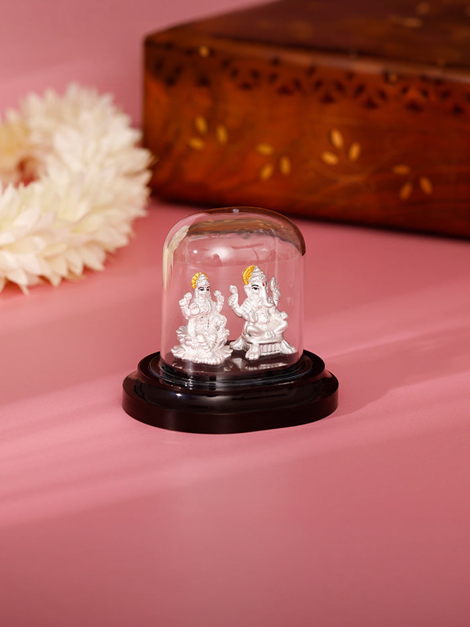 Silver Ganesh Lakshmi Idol