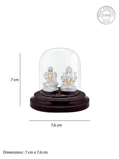 Silver Lakshmi and Ganesha Idol