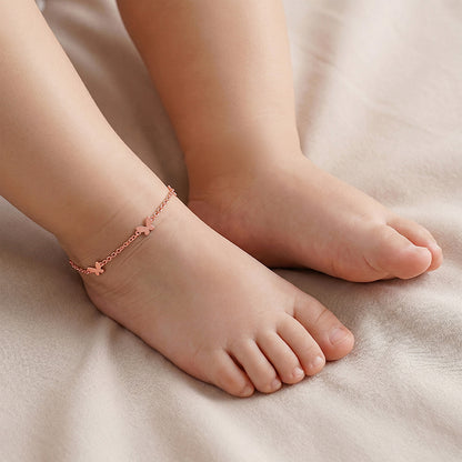Rose Gold Flutter Glow Kids Anklet (0 - 1 Years)