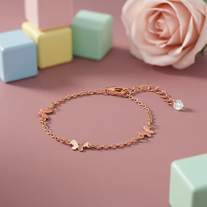 Rose Gold Flutter Glow Kids Anklet (0 - 1 Years)
