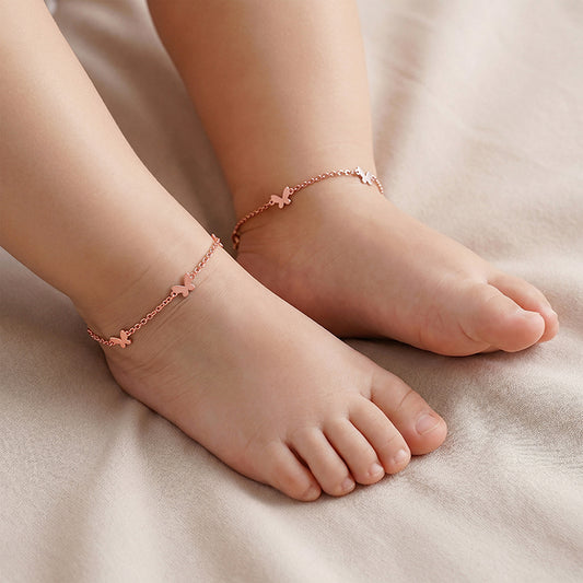 Rose Gold Flutter Glow Kids Anklets (0 - 1 Years)