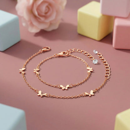 Rose Gold Flutter Glow Kids Anklets (0 - 1 Years)