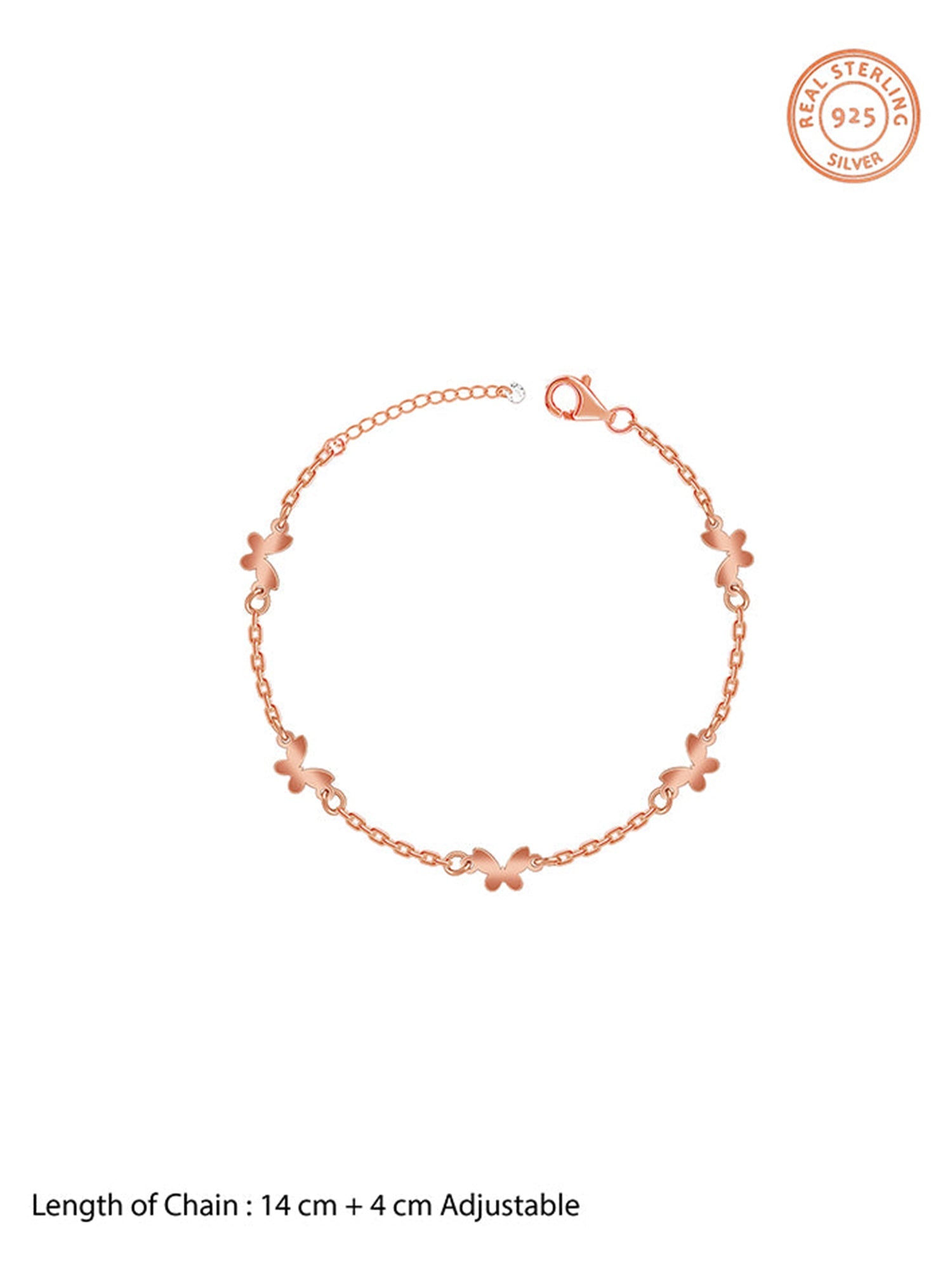 Rose Gold Flutter Glow Kids Anklet (1 - 5 Years)