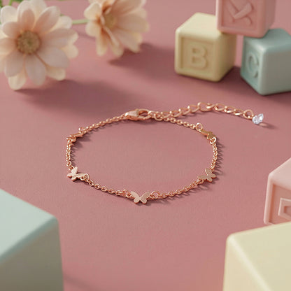 Rose Gold Flutter Glow Kids Anklet (1 - 5 Years)