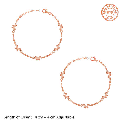 Rose Gold Flutter Glow Kids Anklets (1 - 5 Years)