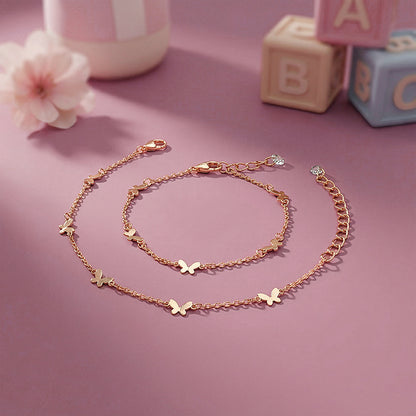 Rose Gold Flutter Glow Kids Anklets (1 - 5 Years)