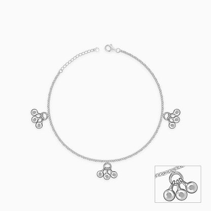 Silver Cute Orb Kids Anklet (0 - 1 Years)