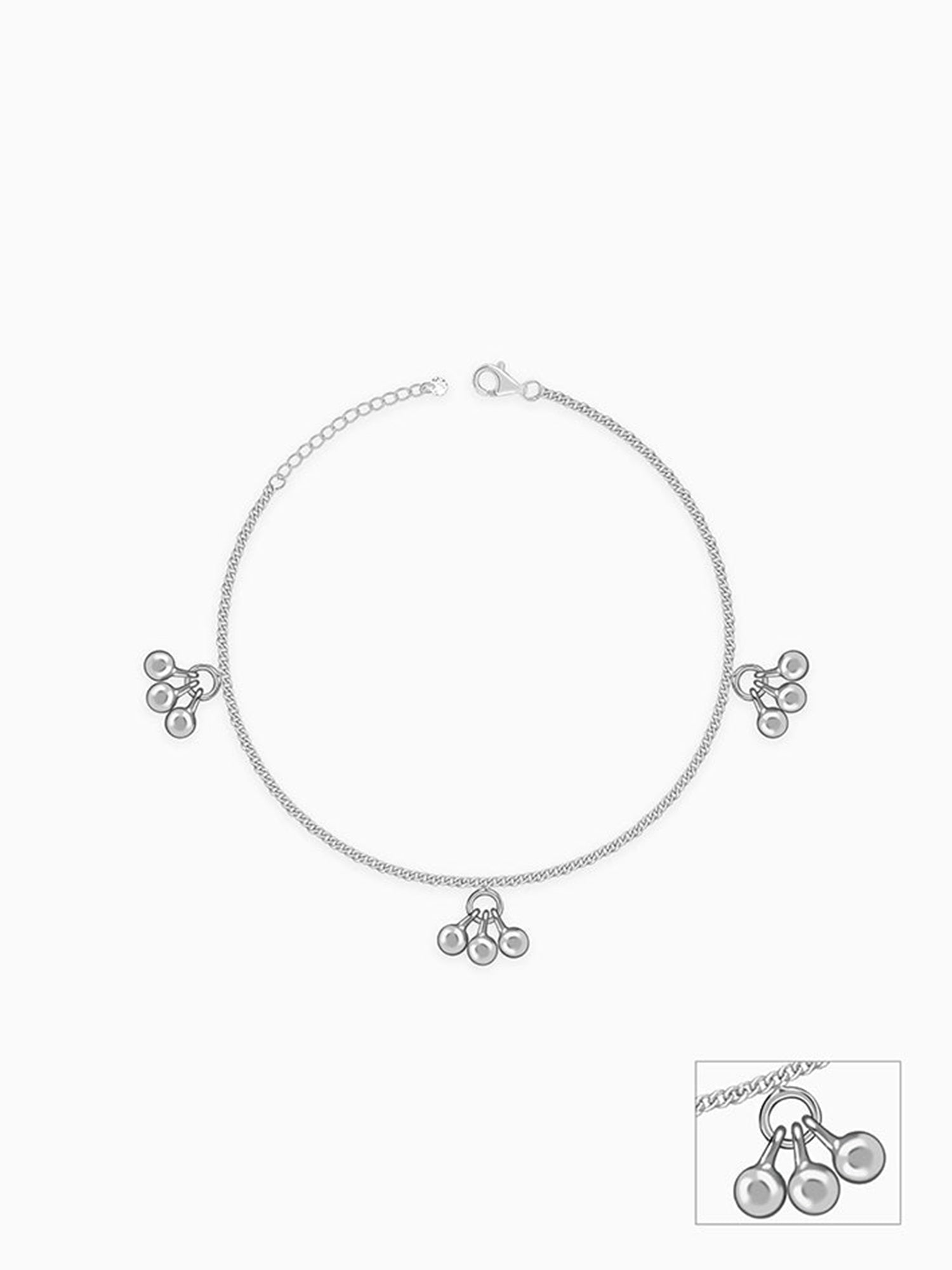 Silver Cute Orb Kids Anklet (0 - 1 Years)