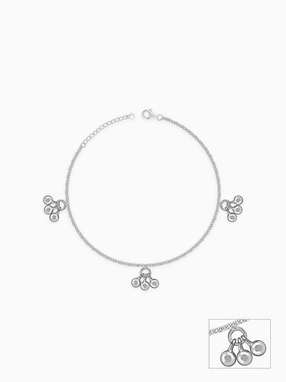 Silver Cute Orb Kids Anklet (0 - 1 Years)