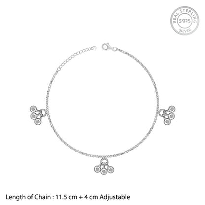 Silver Cute Orb Kids Anklet (0 - 1 Years)
