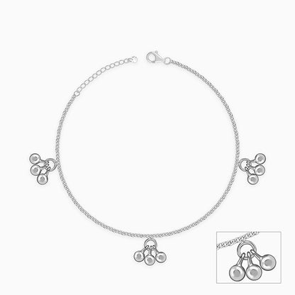 Silver Cute Orb Kids Anklet (1 - 5 Years)