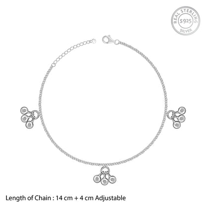 Silver Cute Orb Kids Anklet (1 - 5 Years)