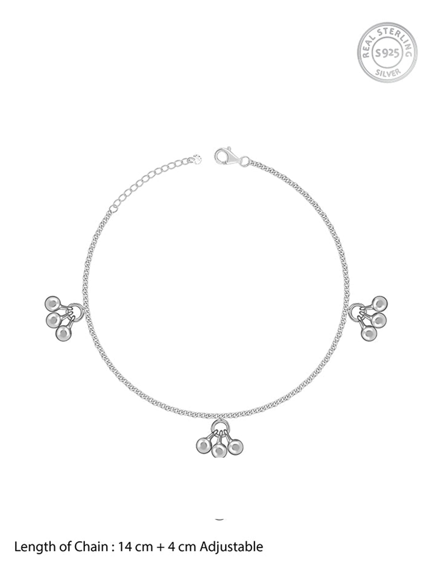Silver Cute Orb Kids Anklet (1 - 5 Years)