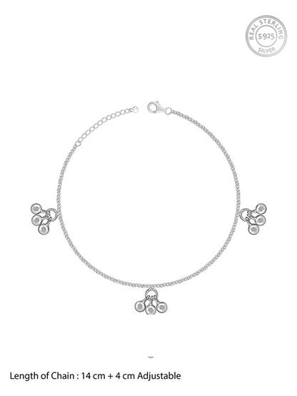 Silver Cute Orb Kids Anklet (1 - 5 Years)
