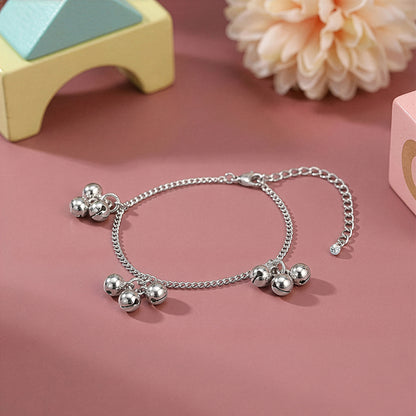 Silver Cute Orb Kids Anklet (1 - 5 Years)
