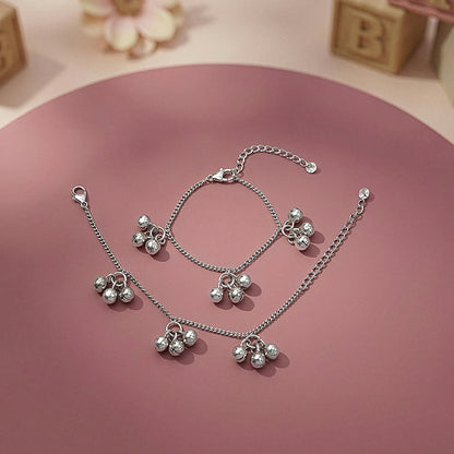 Silver Cute Orb Kids Anklets (1 - 5 Years)