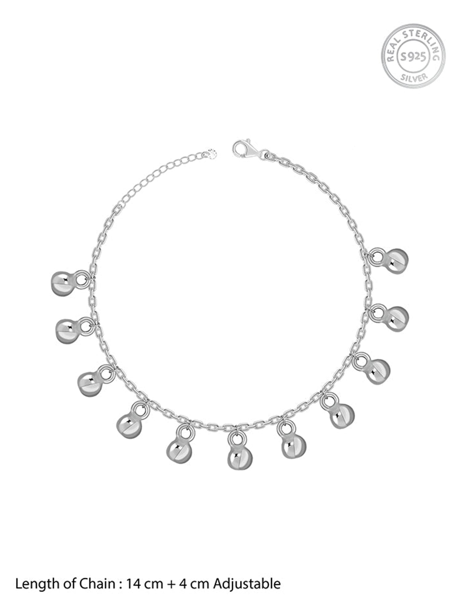 Silver Pebble Trail Kids Anklet (1 - 5 Years)