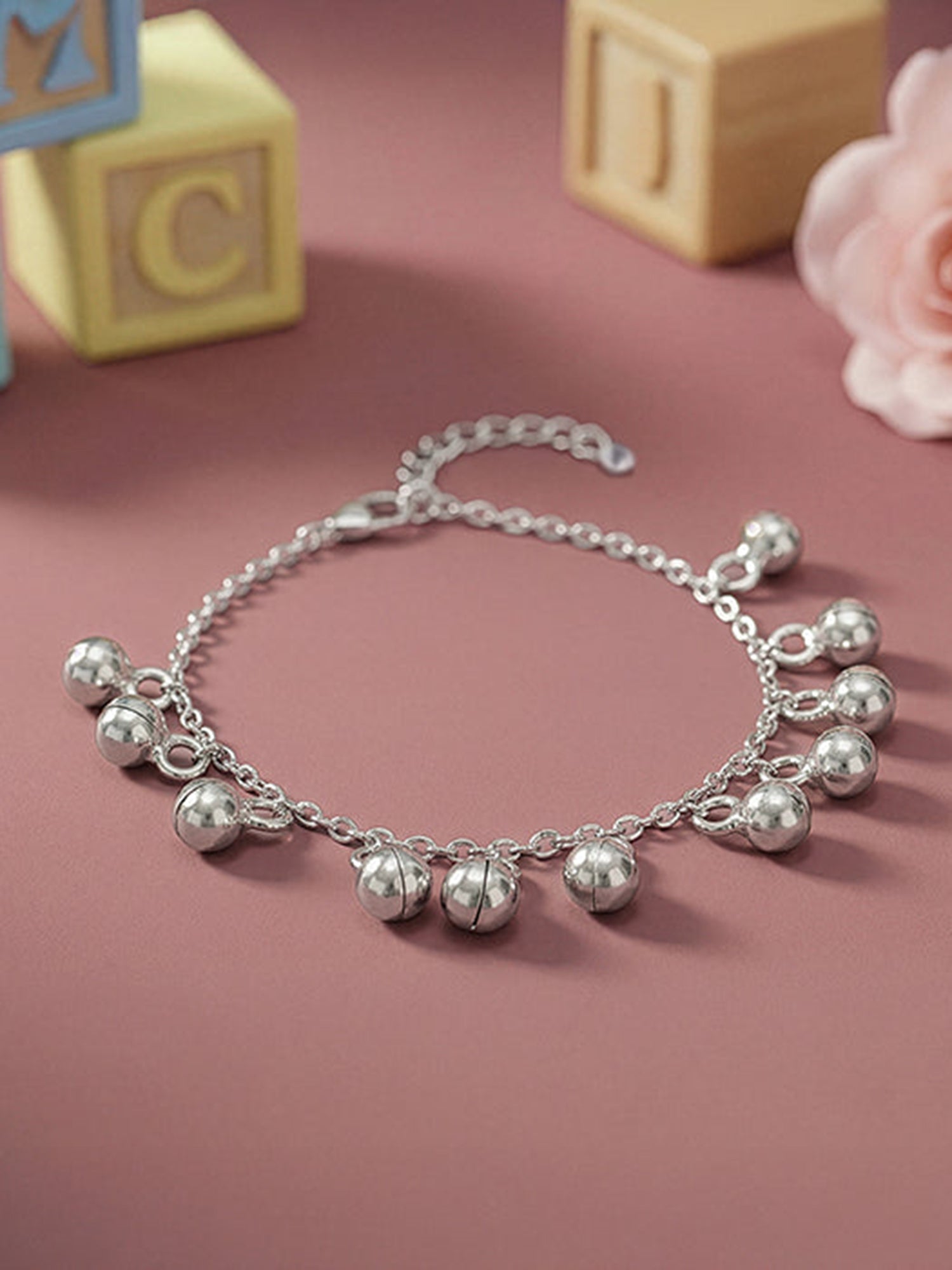 Silver Pebble Trail Kids Anklet (1 - 5 Years)