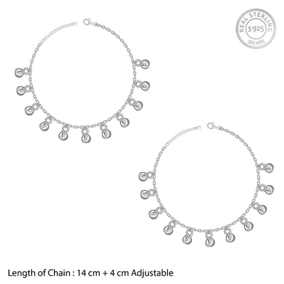 Silver Pebble Trail Kids Anklets (1 - 5 Years)