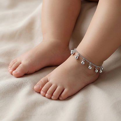 Silver Pebble Trail Kids Anklet (0 - 1 Years)