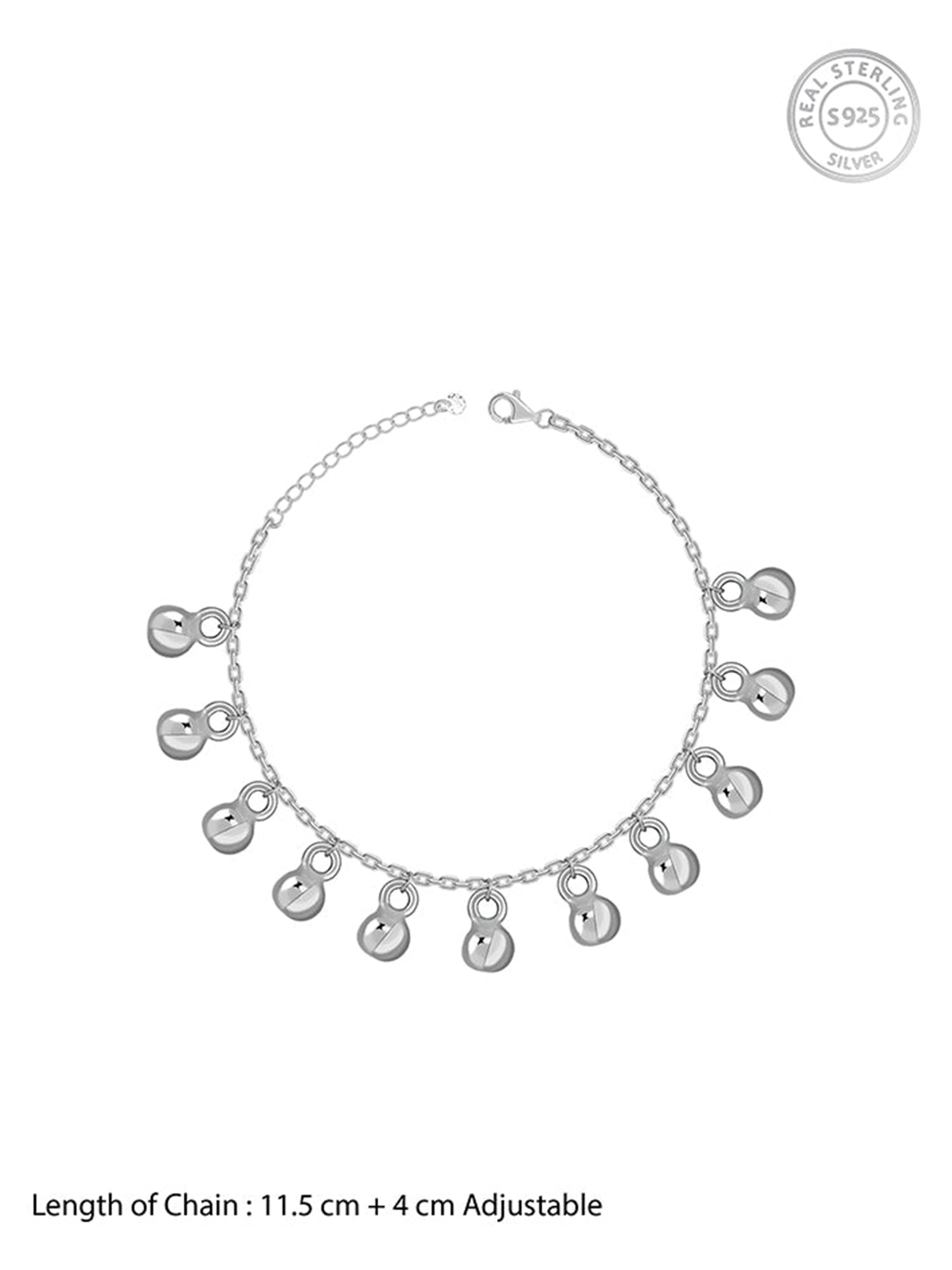Silver Pebble Trail Kids Anklet (0 - 1 Years)