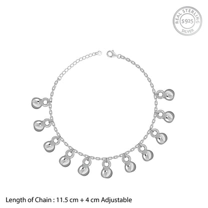 Silver Pebble Trail Kids Anklet (0 - 1 Years)
