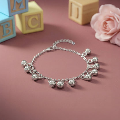 Silver Pebble Trail Kids Anklet (0 - 1 Years)