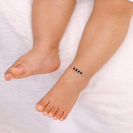 Silver Minimal Nazariya Kids Anklet