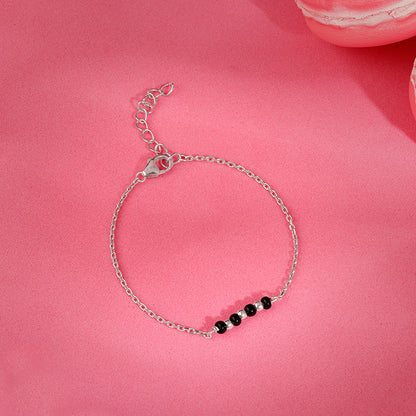 (Pair) Silver Minimal Nazariya Kids Anklets