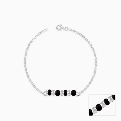 Silver Minimal Nazariya Kids Anklet Pair
