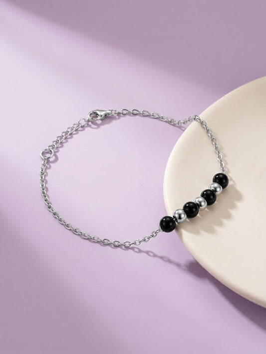 Silver Minimal Nazariya Kids Anklet