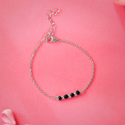 Silver Minimal Nazariya Kids Anklet Pair