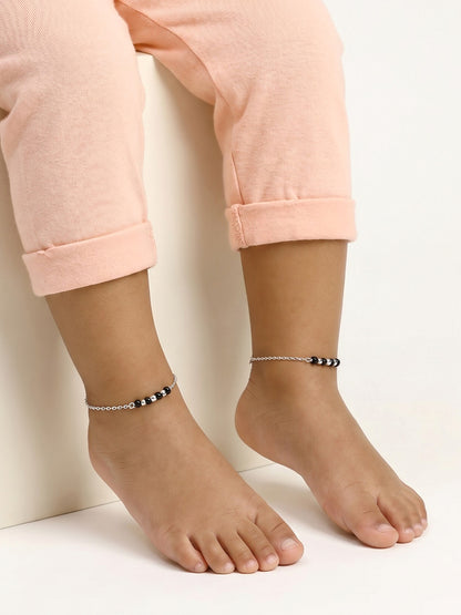 Silver Minimal Nazariya Kids Anklet