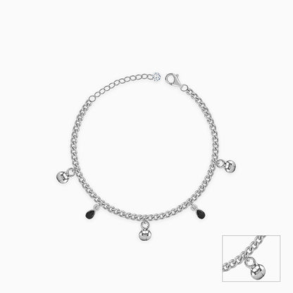 Silver Black Shiney Kids Anklet (0 - 1 Years)