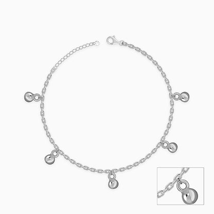 Silver Sol Circle Kids Anklet (1 - 5 Years)