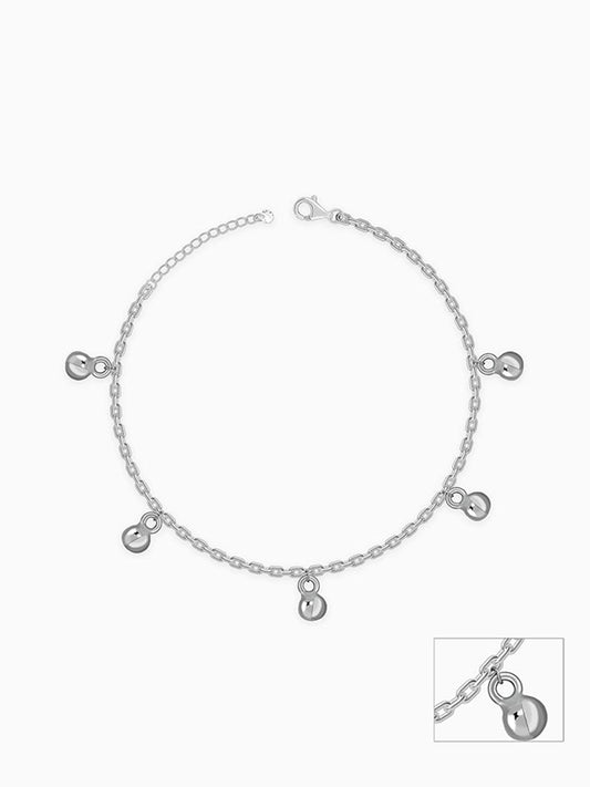 Silver Sol Circle Kids Anklet (1 - 5 Years)